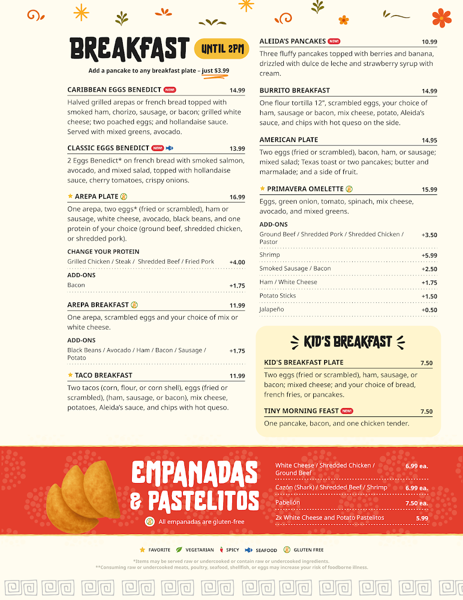 Aleidas Restaurant Menu - Image 2